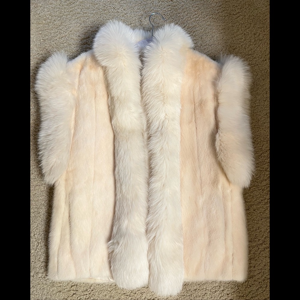 Neiman Marcus Mink fur vest with fox collar